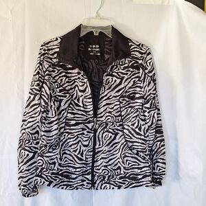 Three Hearts Black and White Zebra Bomber Jacket